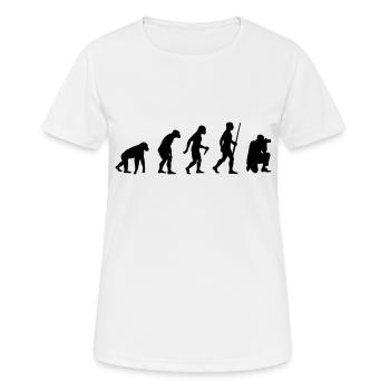 Photographer evolution - Frauen T-Shirt atmungsaktiv - Weiß - Vorne - AI Model Female 172 dark (172cm)