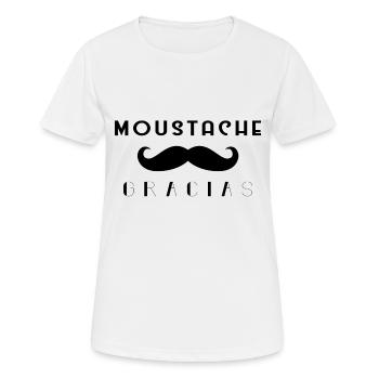 Moustache Gracias - T-shirt respirant Femme - blanc - Devant - AI Model Female 172 dark (172cm)