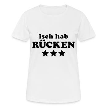 Isch hab Rücken + 3 Sterne 1c / Ich habe Rücken - Frauen T-Shirt atmungsaktiv - Weiß - Vorne - AI Model Female 172 dark (172cm)