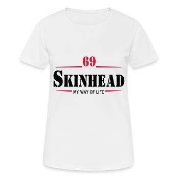 2 colors - Skinhead My Way of Life Skinheads - T-shirt respirant Femme - blanc - Devant - AI Model Female 172 dark (172cm)