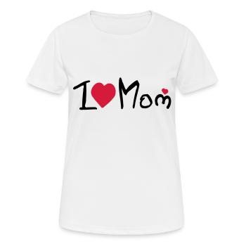 I heart Mom - Frauen T-Shirt atmungsaktiv - Weiß - Vorne - AI Model Female 172 dark (172cm)