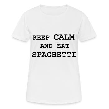 Spaghetti - Frauen T-Shirt atmungsaktiv - Weiß - Vorne - AI Model Female 172 dark (172cm)
