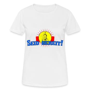 Soyez prêt - T-shirt respirant Femme - blanc - Devant - AI Model Female 172 dark (172cm)