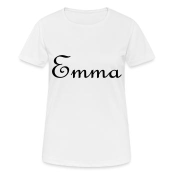 emma_2 - Frauen T-Shirt atmungsaktiv - Weiß - Vorne - AI Model Female 172 dark (172cm)