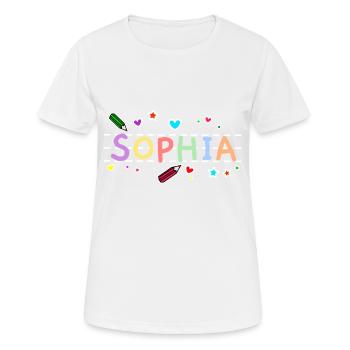 Vorname Sophia - Frauen T-Shirt atmungsaktiv - Weiß - Vorne - AI Model Female 172 dark (172cm)