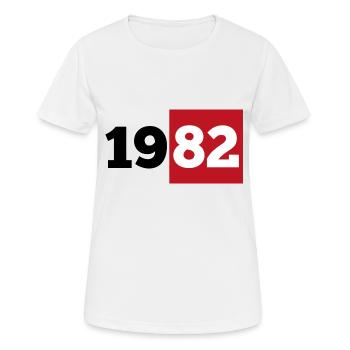 Jahrgang 1982 Geburtsdatum Geschenk - Frauen T-Shirt atmungsaktiv - Weiß - Vorne - AI Model Female 172 dark (172cm)