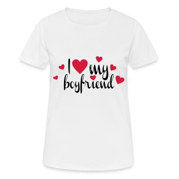 boyfriend - Women's Breathable T-Shirt - white - Front - AI Model Female 172 dark (172cm)