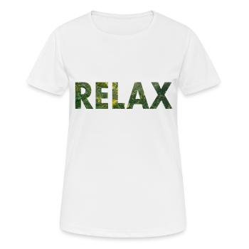 RELAX word with photo - Women's Breathable T-Shirt - white - Front - AI Model Female 172 dark (172cm)
