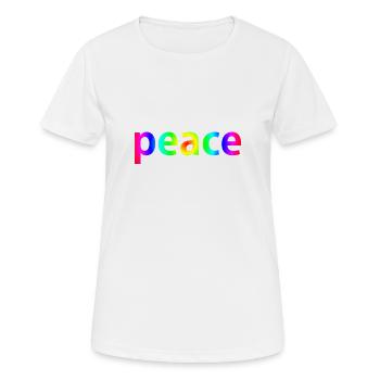 peace - T-shirt respirant Femme - blanc - Devant - AI Model Female 172 dark (172cm)