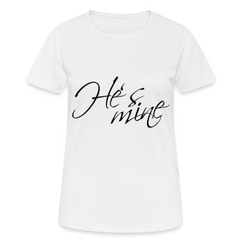 Hes mine - T-shirt respirant Femme - blanc - Devant - AI Model Female 172 dark (172cm)