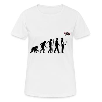 Evolution Modellflieger Drohne 4 Propeller - Frauen T-Shirt atmungsaktiv - Weiß - Vorne - AI Model Female 172 dark (172cm)