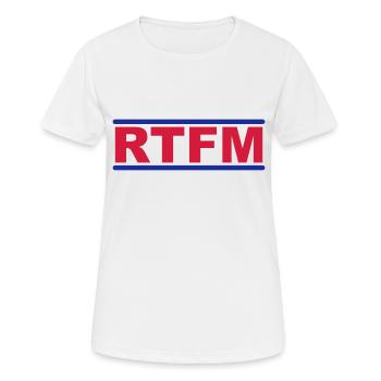 RTFM - Read The Fucking Manual - Frauen T-Shirt atmungsaktiv - Weiß - Vorne - AI Model Female 172 dark (172cm)