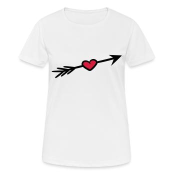 heart arrow love shoot bow shot fall in love - Women's Breathable T-Shirt - white - Front - AI Model Female 172 dark (172cm)