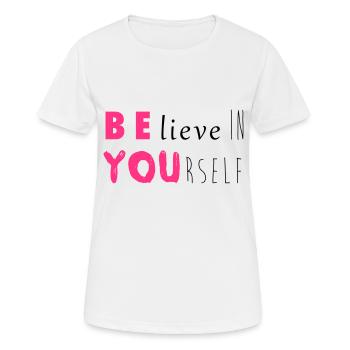 Be you - Frauen T-Shirt atmungsaktiv - Weiß - Vorne - AI Model Female 172 dark (172cm)