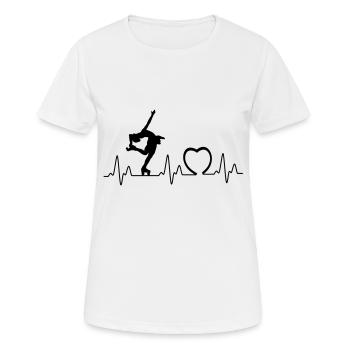 Heartbeat mit Herz roll2 - Frauen T-Shirt atmungsaktiv - Weiß - Vorne - AI Model Female 172 dark (172cm)