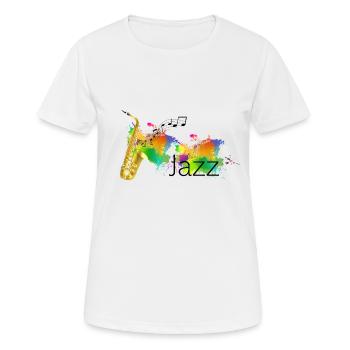 Beau design jazz pour les fans de jazz et les saxophonistes - T-shirt respirant Femme - blanc - Devant - AI Model Female 172 dark (172cm)