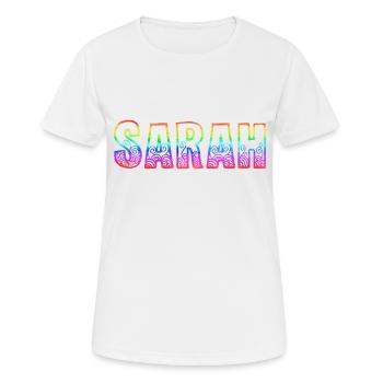 sarah rs rainbow - T-shirt respirant Femme - blanc - Devant - AI Model Female 172 dark (172cm)