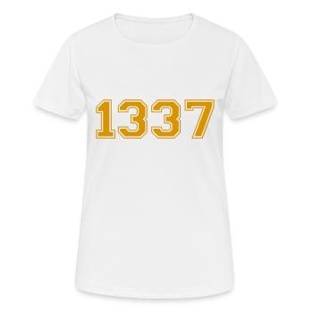 1337 Yellow - Leet Speak - Women's Breathable T-Shirt - white - Front - AI Model Female 172 dark (172cm)