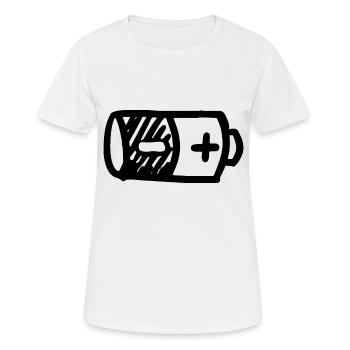 T-Shirt Elektrische Batterie Batterie Wissenschaft - Frauen T-Shirt atmungsaktiv - Weiß - Vorne - AI Model Female 172 dark (172cm)