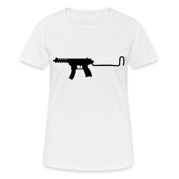 Uzi - Pistolet mitrailleur Uzimatic, pistolet - T-shirt respirant Femme - blanc - Devant - AI Model Female 172 dark (172cm)
