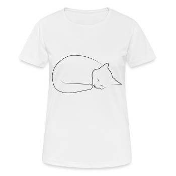Schlafender Kater - Frauen T-Shirt atmungsaktiv - Weiß - Vorne - AI Model Female 172 dark (172cm)