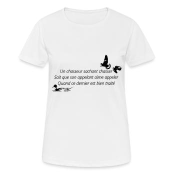 chasse, touche pas à nos traditions - T-shirt respirant Femme - blanc - Devant - AI Model Female 172 dark (172cm)