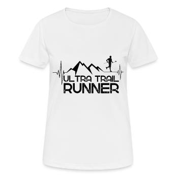 Ultra Trail Runner - Frauen T-Shirt atmungsaktiv - Weiß - Vorne - AI Model Female 172 dark (172cm)