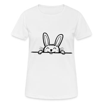 Plancher de lapin caché - T-shirt respirant Femme - blanc - Devant - AI Model Female 172 dark (172cm)