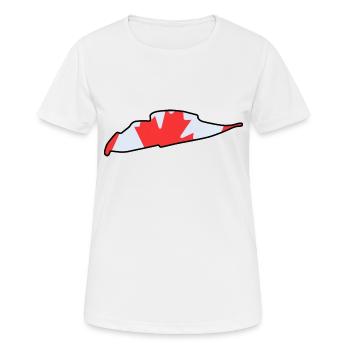 Kanada Rennstrecke mit Flagge - Frauen T-Shirt atmungsaktiv - Weiß - Vorne - AI Model Female 172 dark (172cm)