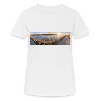 Panorama Sonnenuntergang Husum - Frauen T-Shirt atmungsaktiv - Weiß - Vorne - AI Model Female 172 dark (172cm)