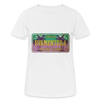 Formentera Été Sun Beach Sea Palms Vacances - T-shirt respirant Femme - blanc - Devant - AI Model Female 172 dark (172cm)