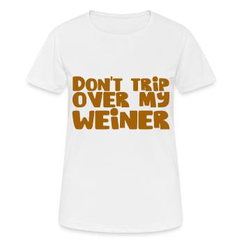 Ne trébuchez pas sur mon Weiner 3 - T-shirt respirant Femme - blanc - Devant - AI Model Female 172 dark (172cm)