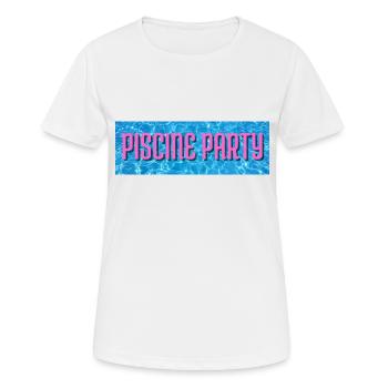 piscine party - T-shirt respirant Femme - blanc - Devant - AI Model Female 172 dark (172cm)