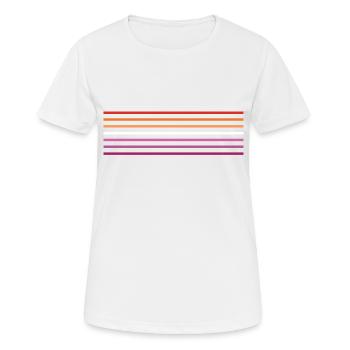 Drapeau lesbien - Drapeau lesbien - T-shirt respirant Femme - blanc - Devant - AI Model Female 172 dark (172cm)
