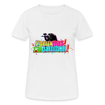 J'peux pas j'ai paintball - T-shirt respirant Femme - blanc - Devant - AI Model Female 172 dark (172cm)