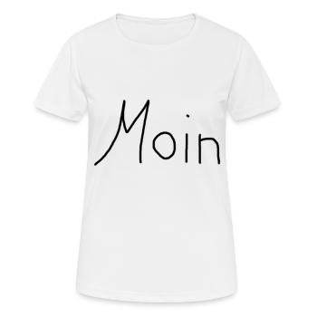 Moin - Frauen T-Shirt atmungsaktiv - Weiß - Vorne - AI Model Female 172 dark (172cm)