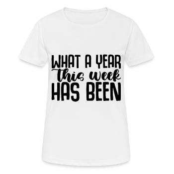 Quelle année cette semaine a été 4 - T-shirt respirant Femme - blanc - Devant - AI Model Female 172 dark (172cm)
