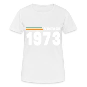 Jahrgang 1973 - Frauen T-Shirt atmungsaktiv - Weiß - Vorne - AI Model Female 172 dark (172cm)