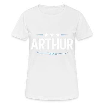 Arthur - Frauen T-Shirt atmungsaktiv - Weiß - Vorne - AI Model Female 172 dark (172cm)