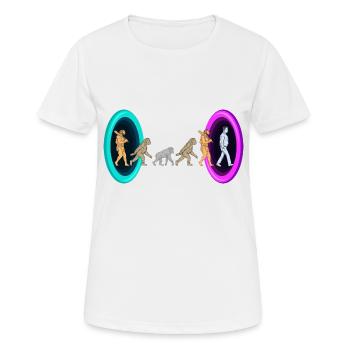 Evolution through portals - Women's Breathable T-Shirt - white - Front - AI Model Female 172 dark (172cm)