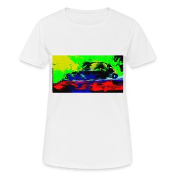Neon Abstract Retro Car Design Coop Artist BiBi-2 - Frauen T-Shirt atmungsaktiv - Weiß - Vorne - AI Model Female 172 dark (172cm)