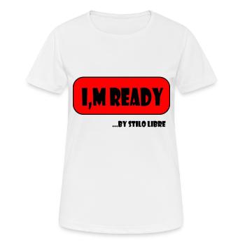Conception prête - T-shirt respirant Femme - blanc - Devant - AI Model Female 172 dark (172cm)