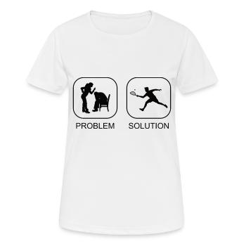 Squash Racquetball-Spieler Squashspiel Racquetball - Frauen T-Shirt atmungsaktiv - Weiß - Vorne - AI Model Female 172 dark (172cm)