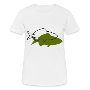 Poisson rouge - T-shirt respirant Femme - blanc - Devant - AI Model Female 172 dark (172cm)