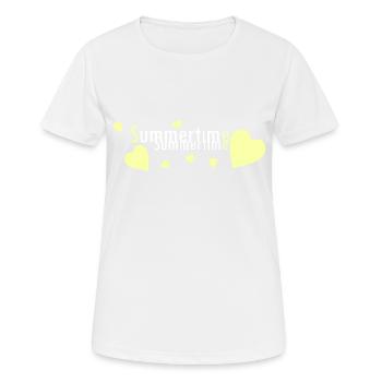 Summertime 40 - Frauen T-Shirt atmungsaktiv - Weiß - Vorne - AI Model Female 172 dark (172cm)