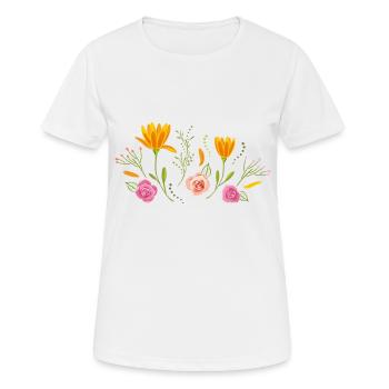 Fleurs en fleurs - T-shirt respirant Femme - blanc - Devant - AI Model Female 172 dark (172cm)