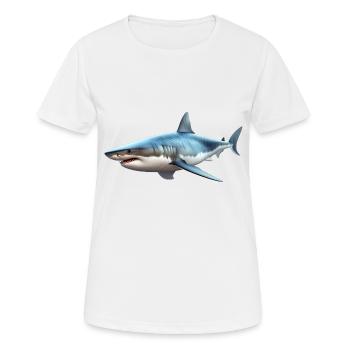 Haie gelten immer als gefährlichen Menschenfresser - Frauen T-Shirt atmungsaktiv - Weiß - Vorne - AI Model Female 172 dark (172cm)