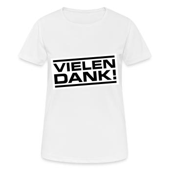 Vielen Dank Danke - Frauen T-Shirt atmungsaktiv - Weiß - Vorne - AI Model Female 172 dark (172cm)