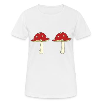 Amanite tue-mouches double - T-shirt respirant Femme - blanc - Devant - AI Model Female 172 dark (172cm)