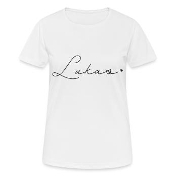 Name Lukas - Frauen T-Shirt atmungsaktiv - Weiß - Vorne - AI Model Female 172 dark (172cm)